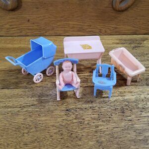 Vintage Renwal Dollhouse Nursery Furniture Lot #3